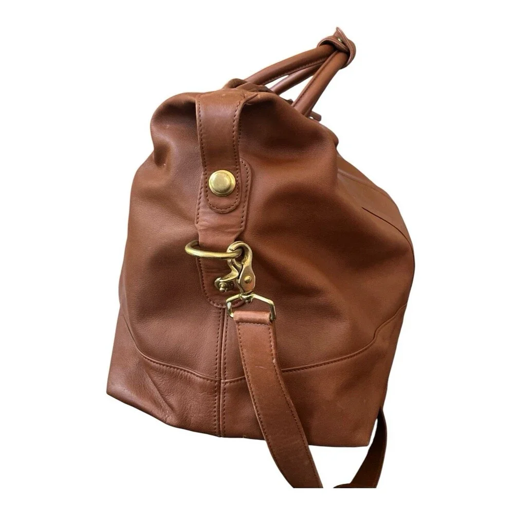 Vintage Coach Cabin Weekender Leather Duffle Bag 199-0502 Brass  22.5x11x9
